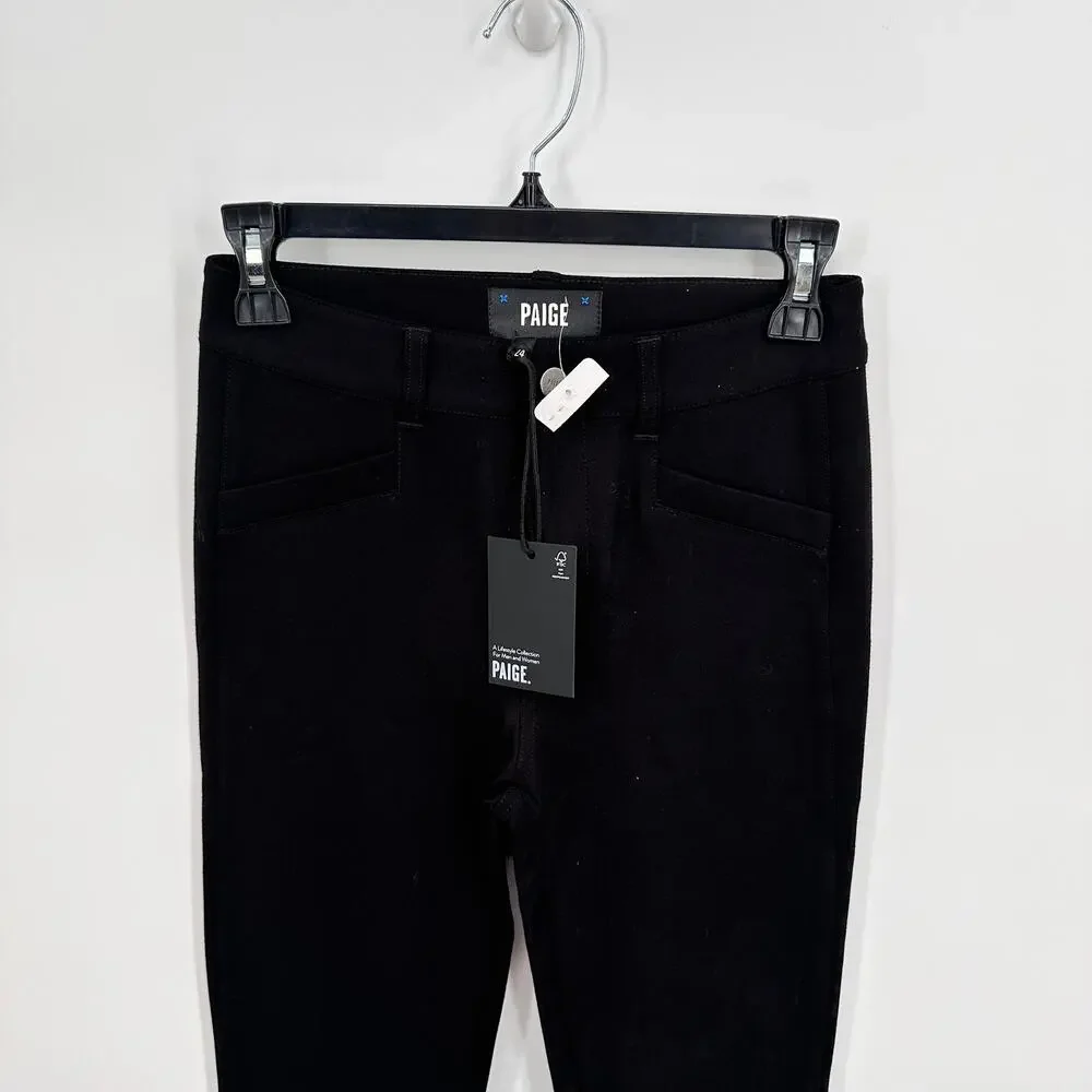 PAIGE NWT Winona Split Front Flare Pant in Black // 00